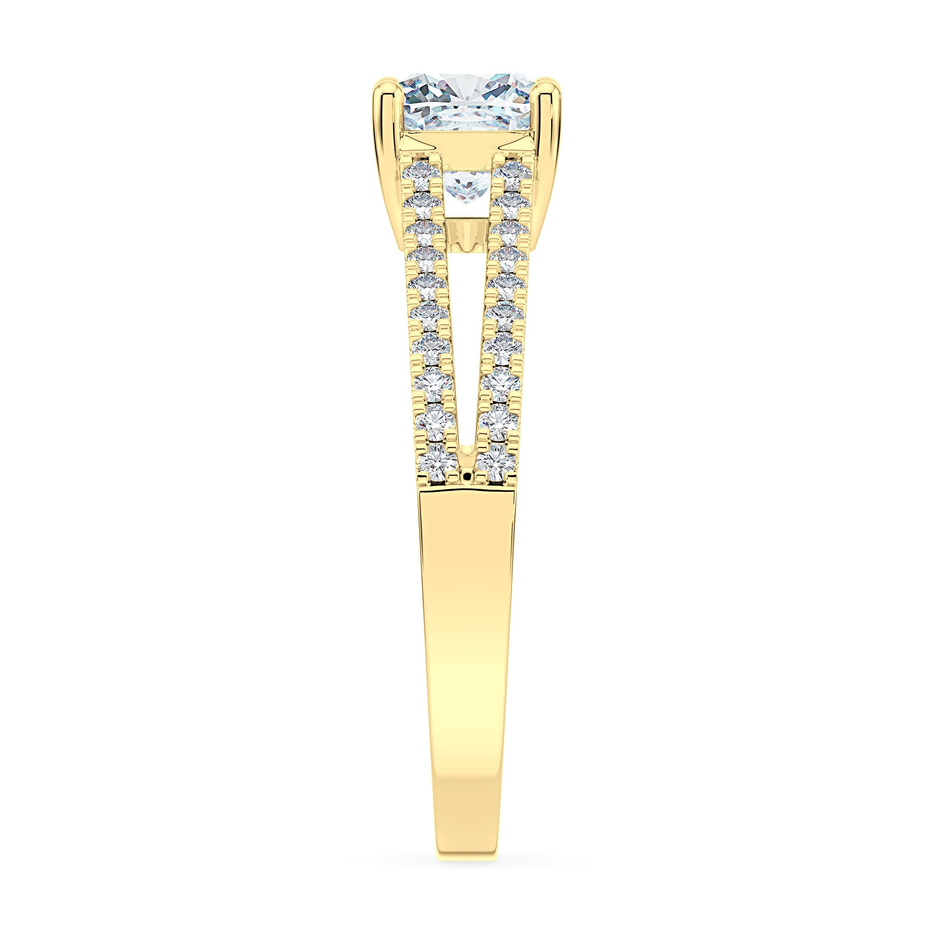 (Royal Asscher Cushion - Yellow)