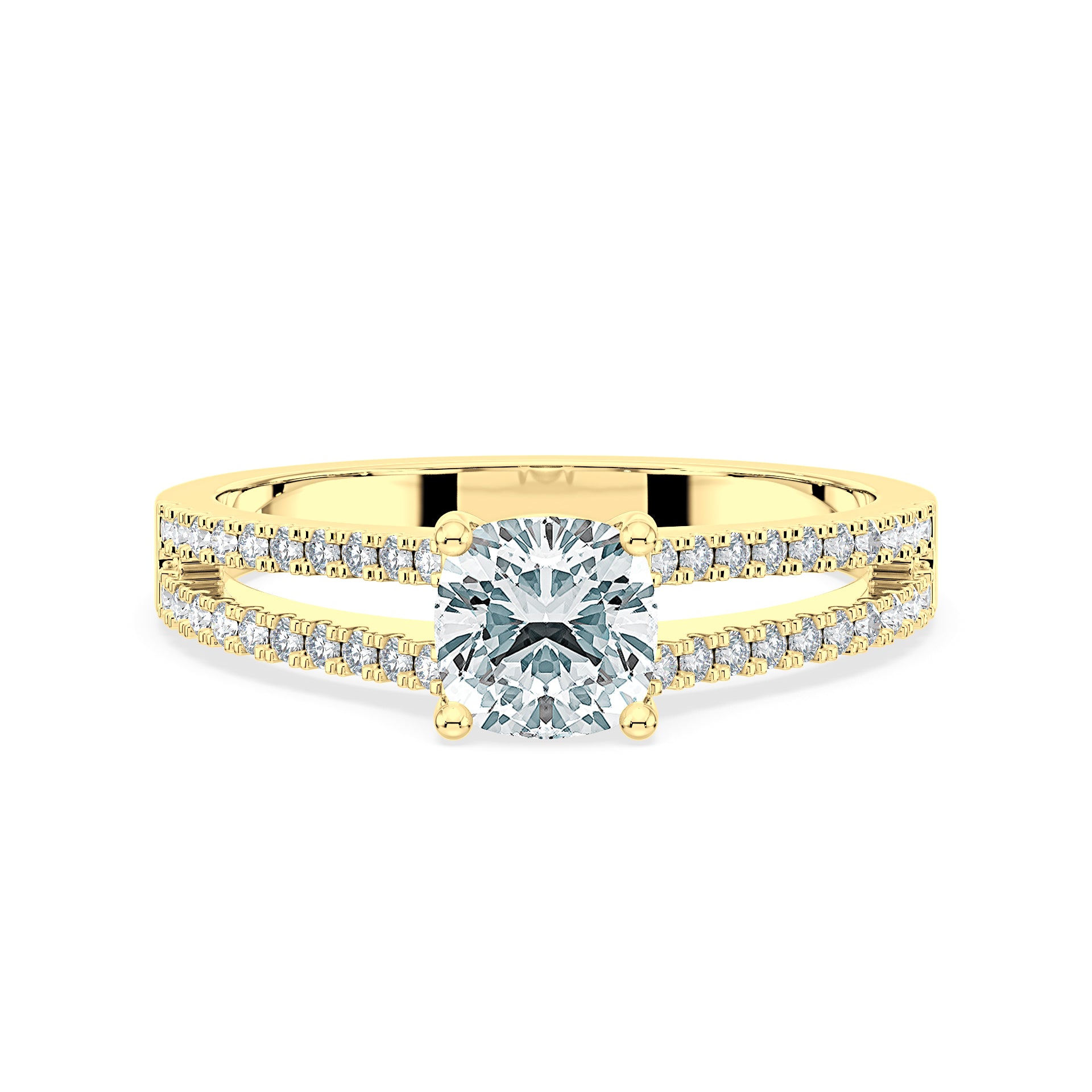 (Royal Asscher Cushion - Yellow)