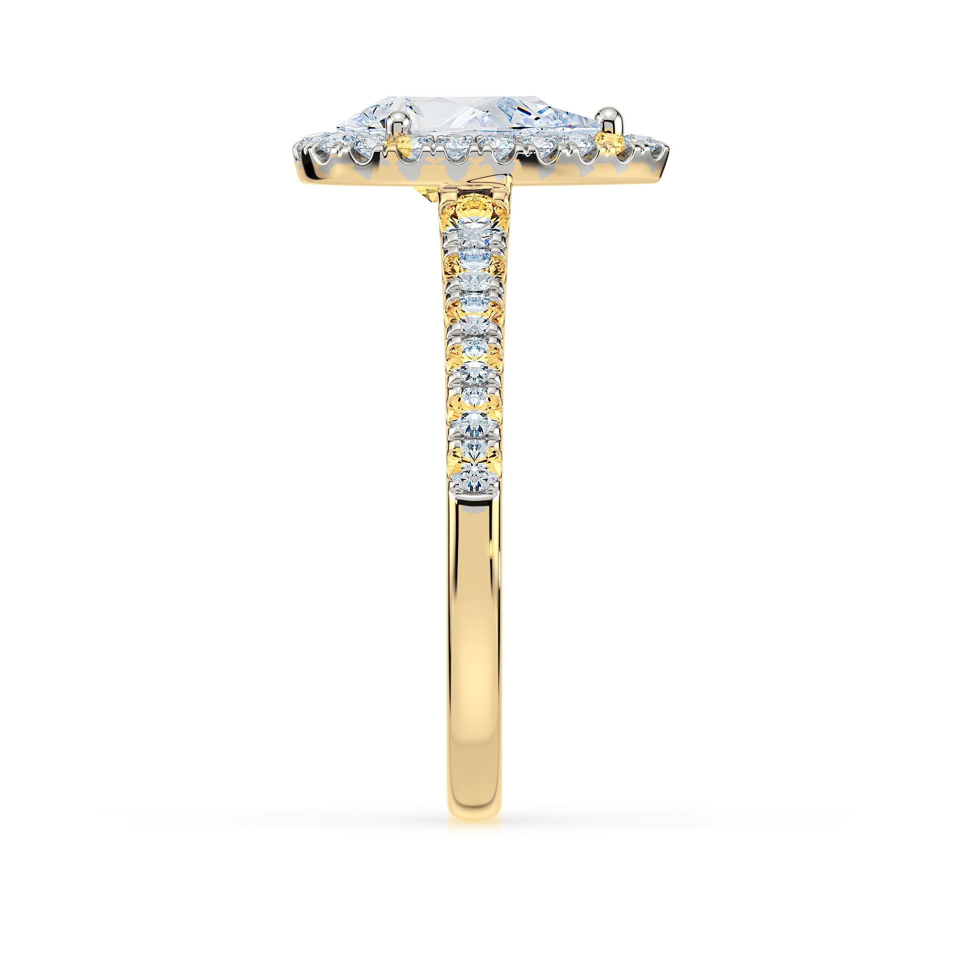 (Royal Asscher Pear - Yellow)