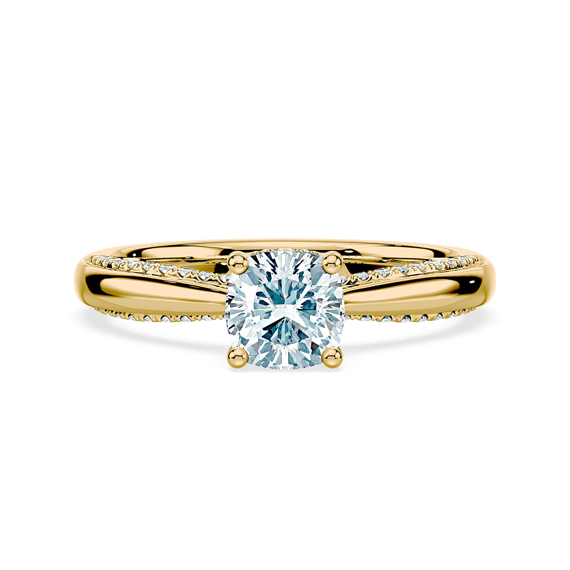 (Royal Asscher Cushion - Yellow)