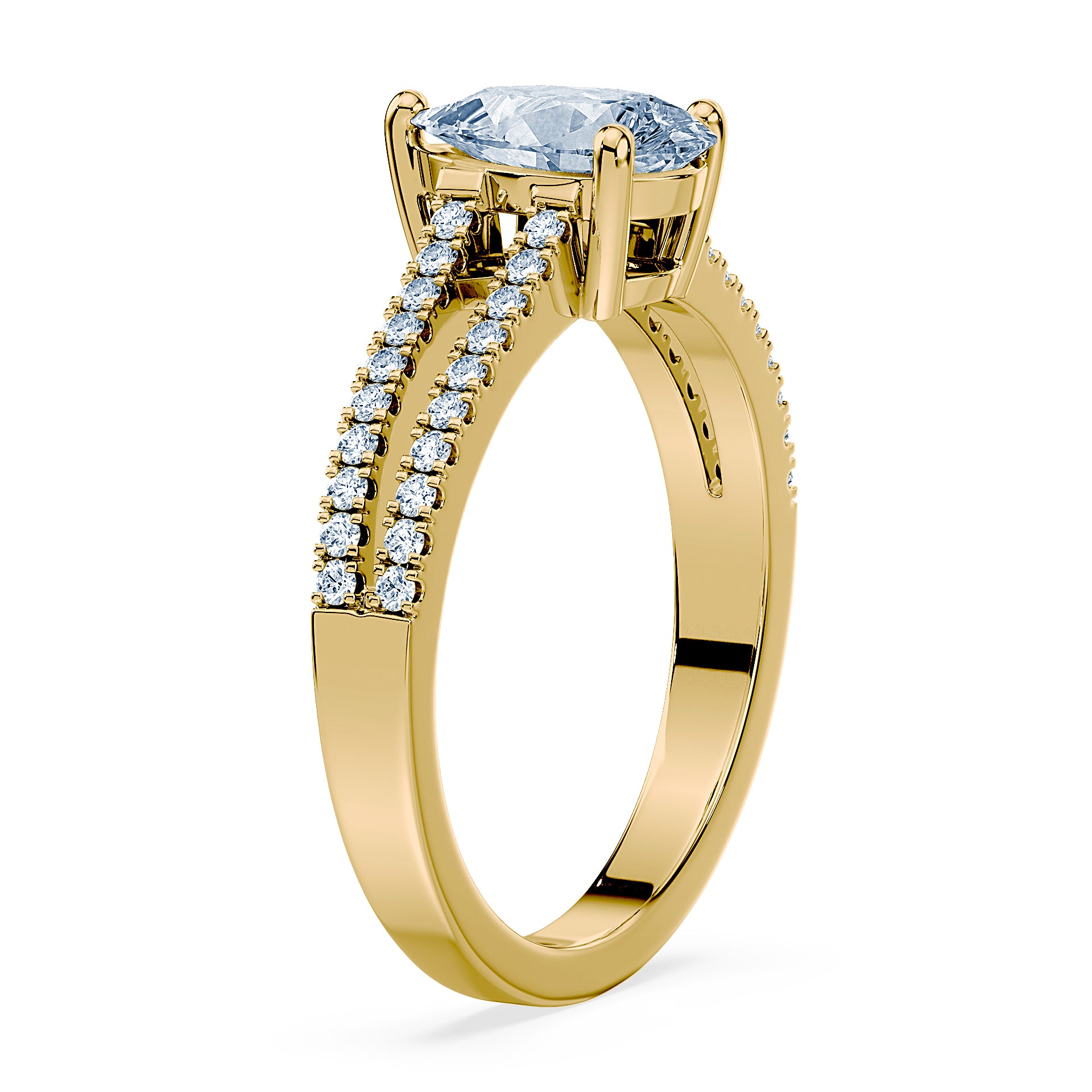 (Royal Asscher Pear - Yellow)