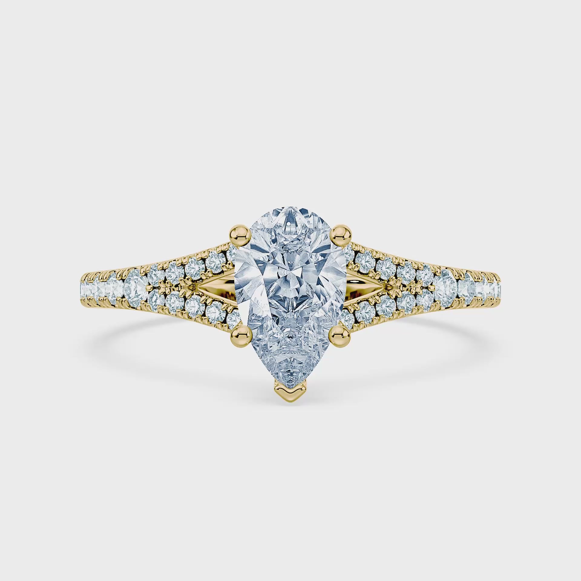 (Royal Asscher Pear - Yellow - Video)