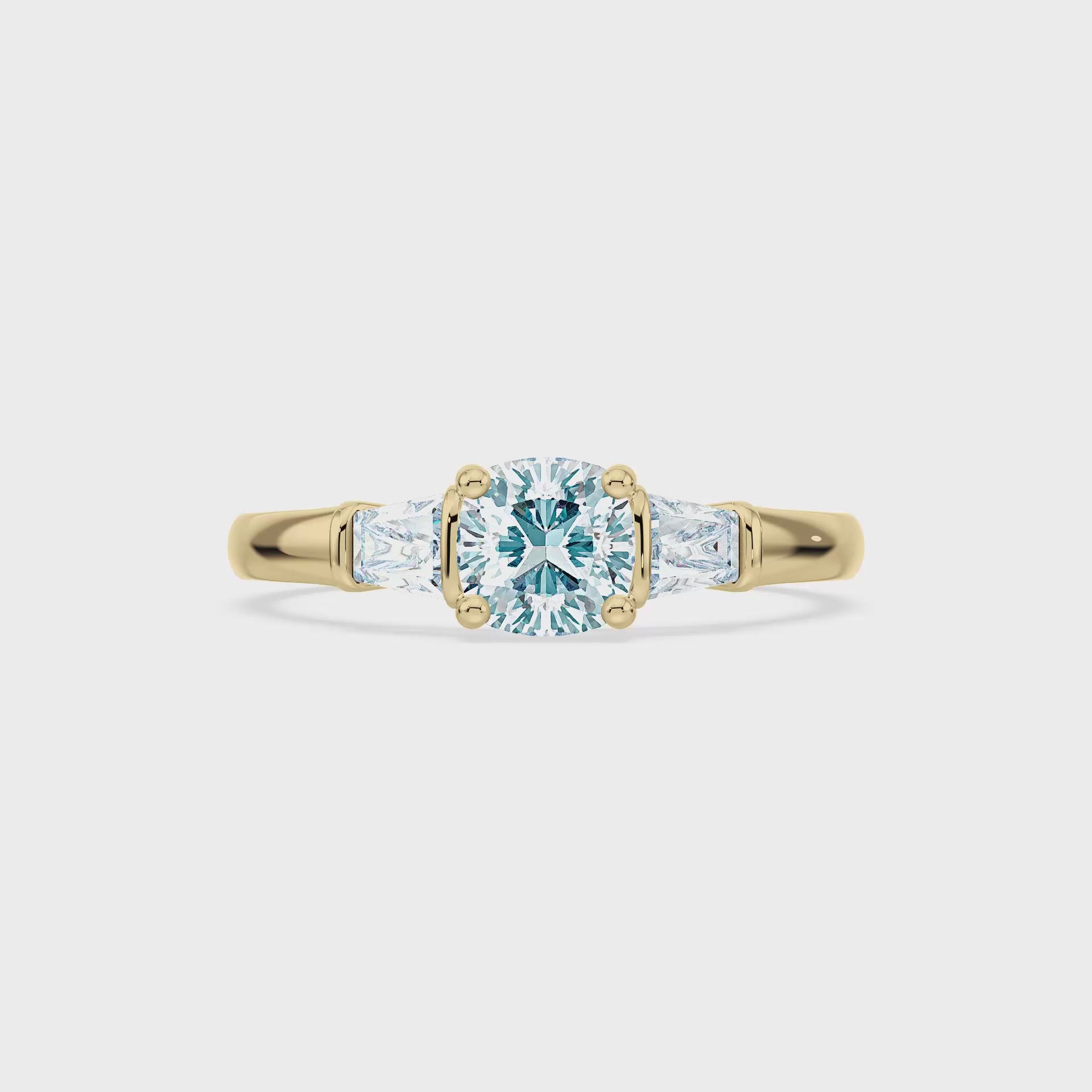(Royal Asscher Cushion - Yellow - Video)