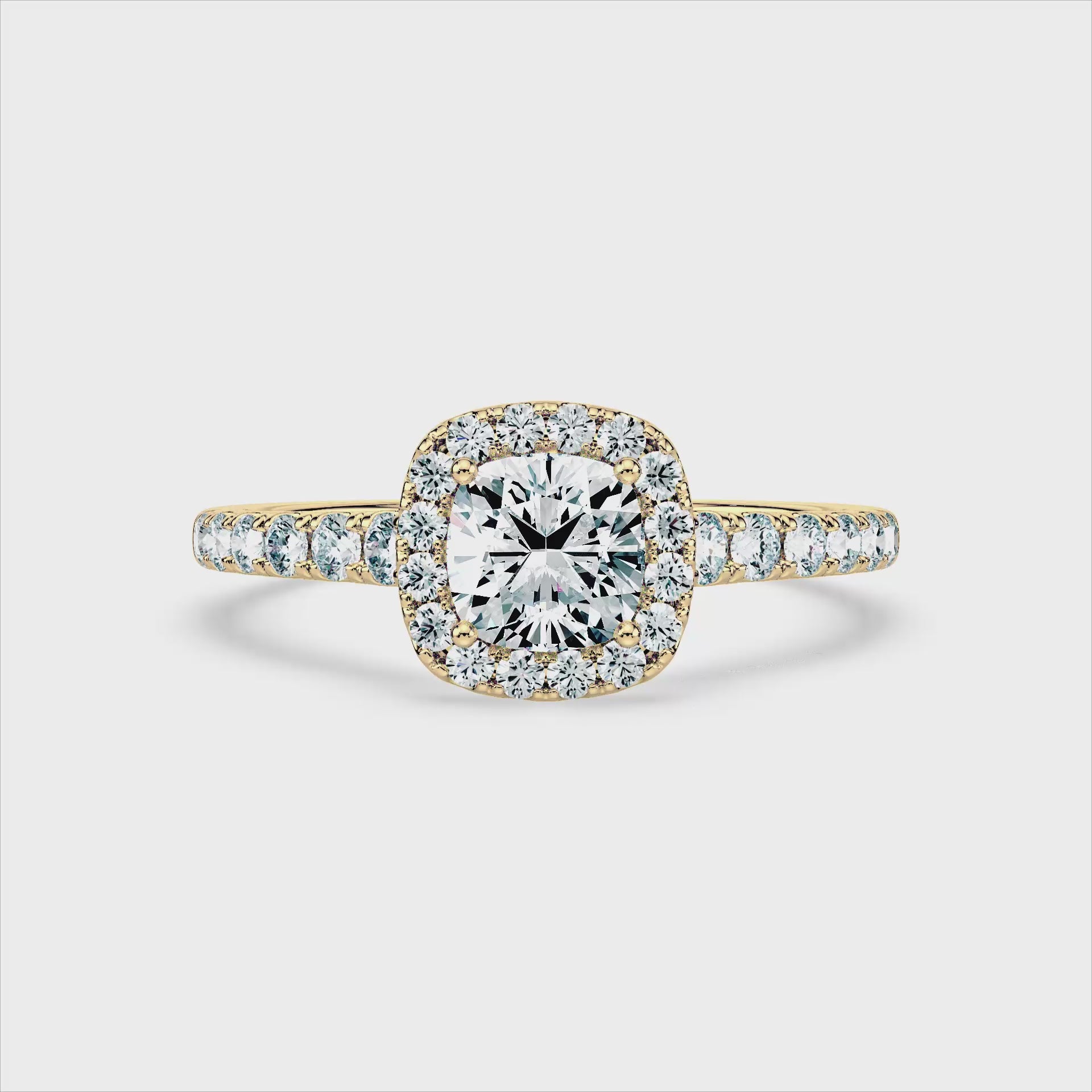 (Royal Asscher Cushion - Yellow - Video)