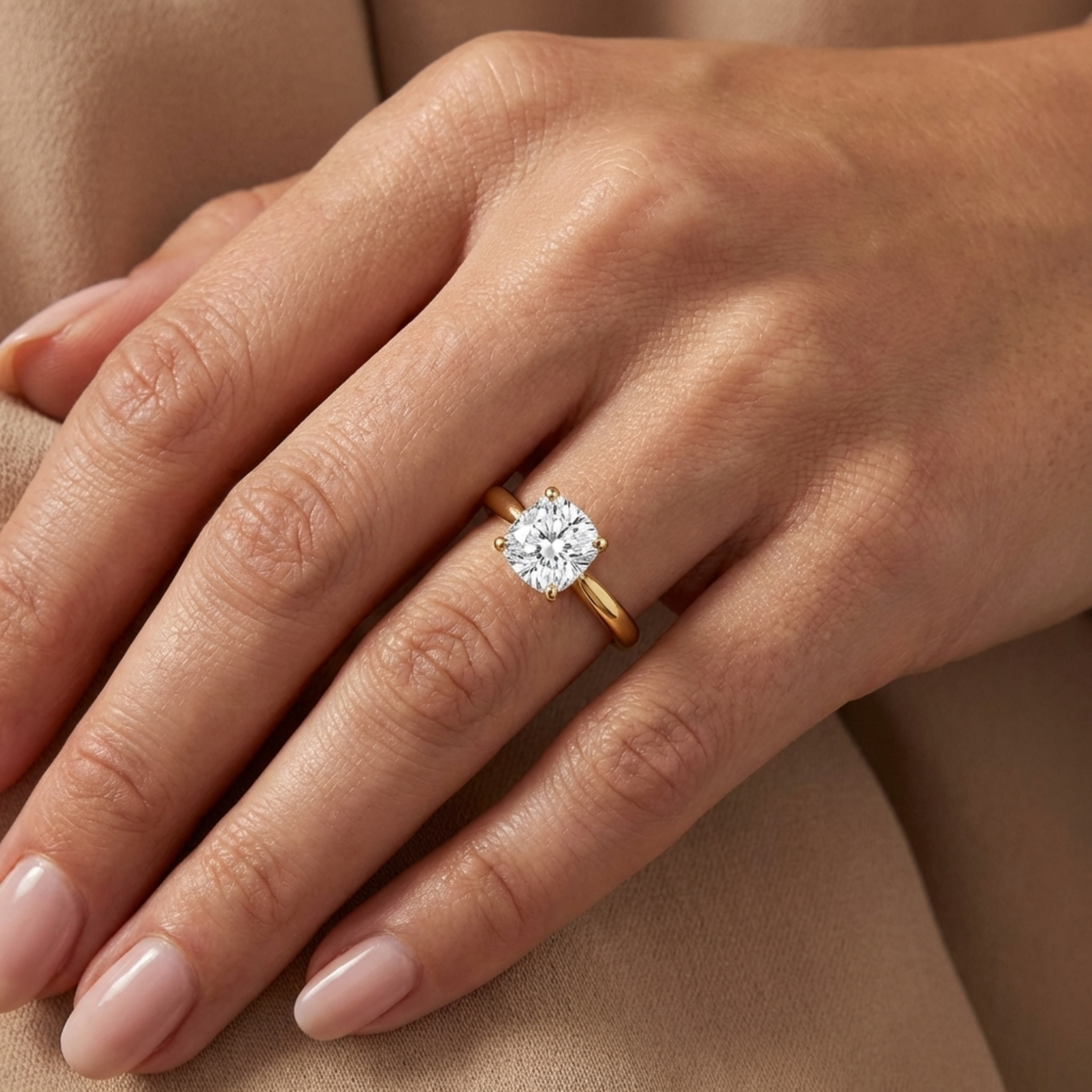 (Royal Asscher Cushion - Yellow)