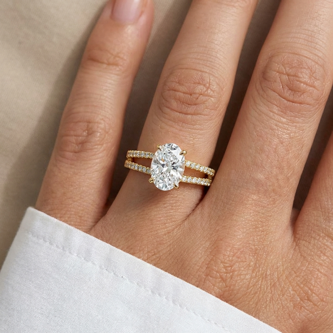 (Royal Asscher Oval - Yellow)