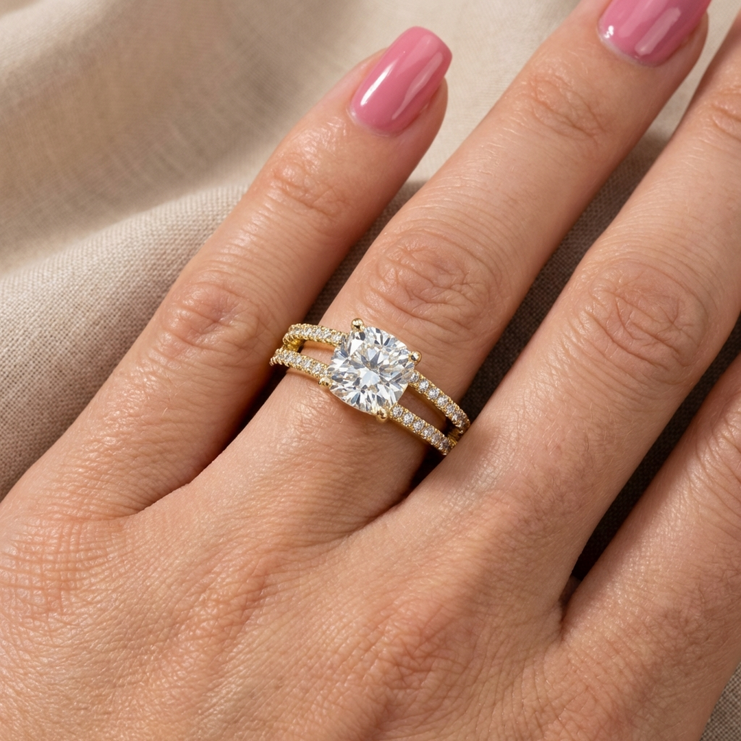 (Royal Asscher Cushion - Yellow)