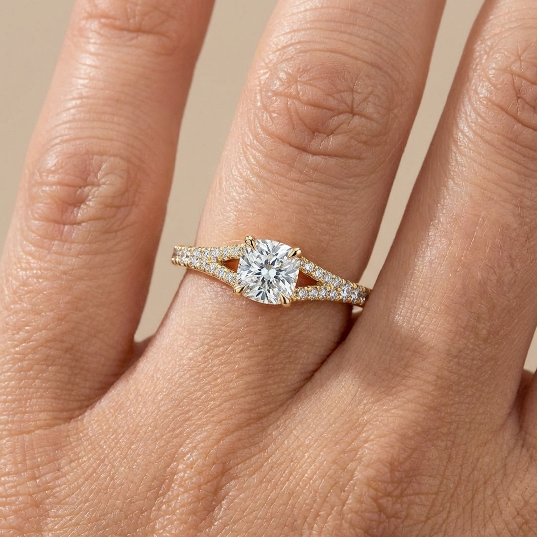 (Royal Asscher Cushion - Yellow)