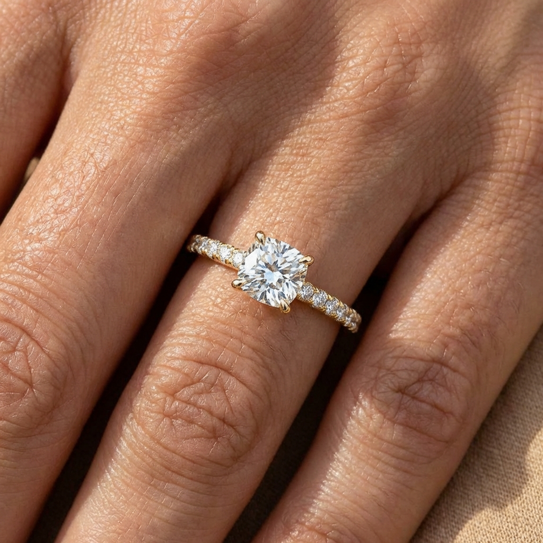 (Royal Asscher Cushion - Yellow)