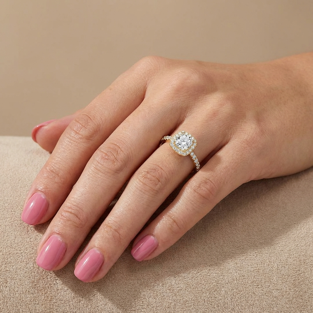 (Royal Asscher Cushion - Yellow)