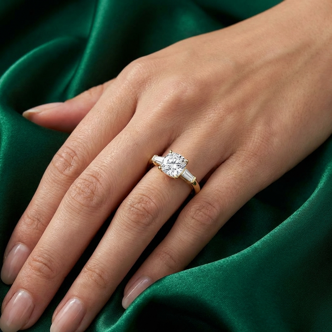 (Royal Asscher Cushion - Yellow)