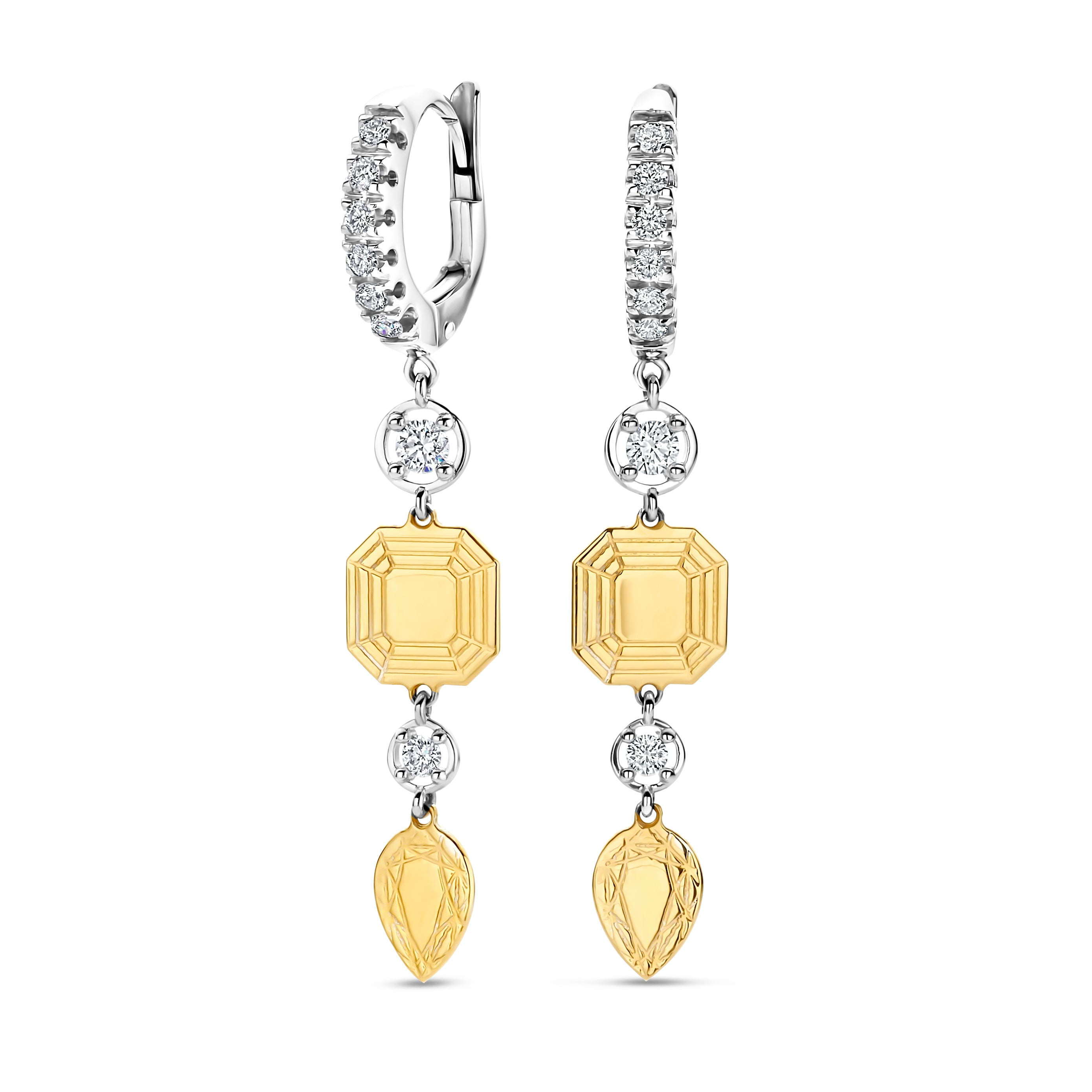 Shapes of ♥♥♥ earrings with 0.23 total diamond weight