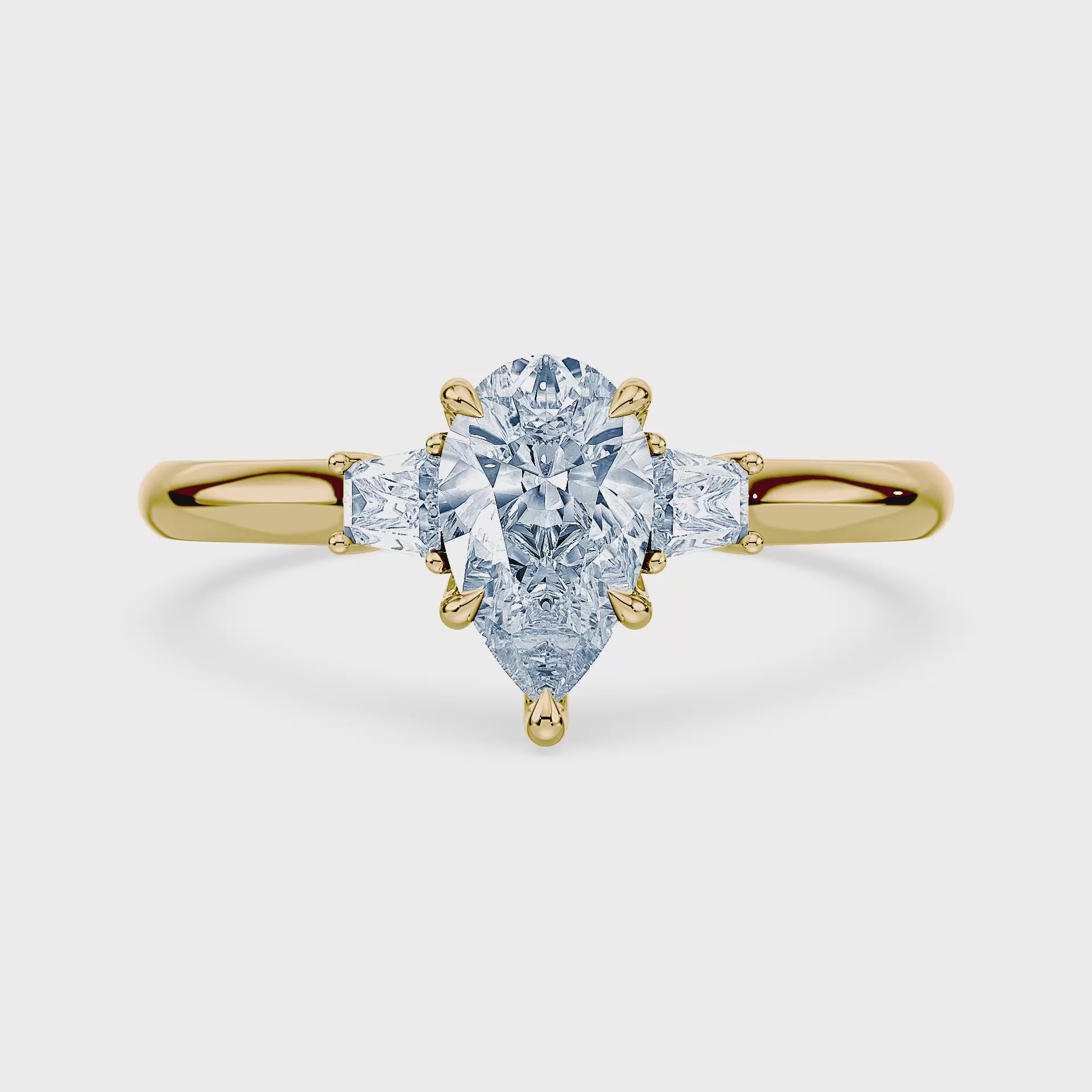 (Royal Asscher Pear - Yellow - Video)