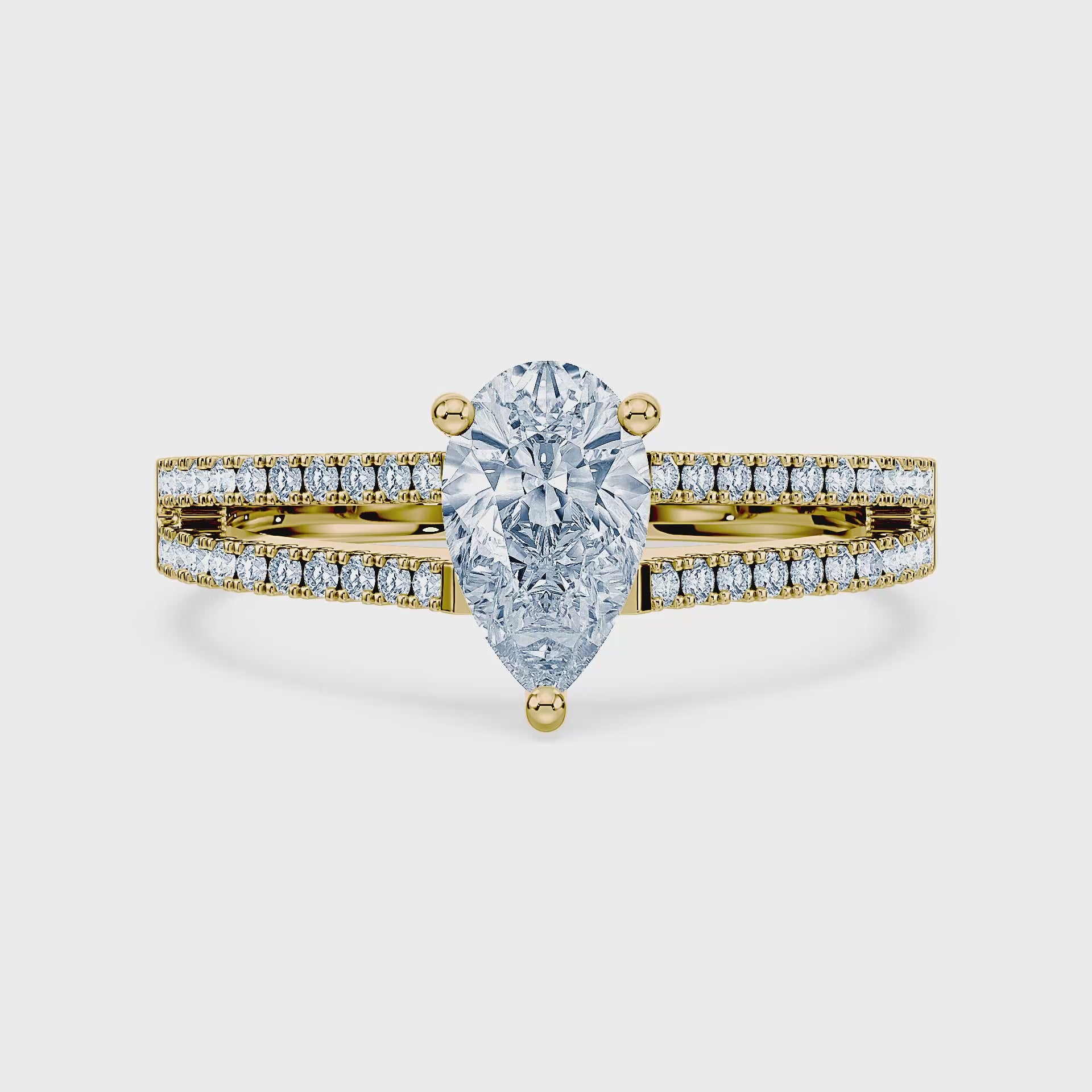 (Royal Asscher Pear - Yellow - Video)