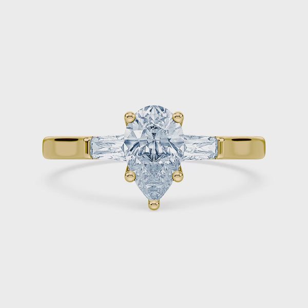 (Royal Asscher Pear - Yellow - Video)