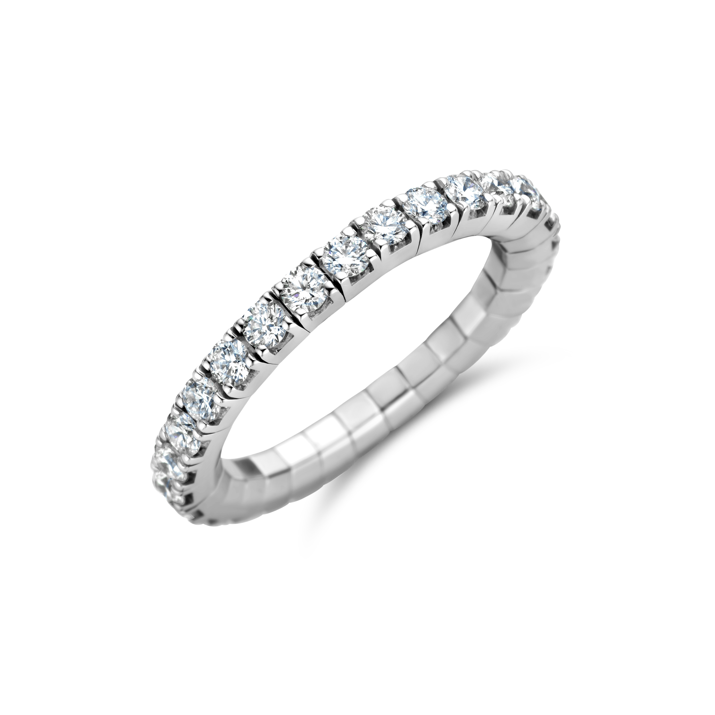 Elastic tennis ring white diamonds - Main Image