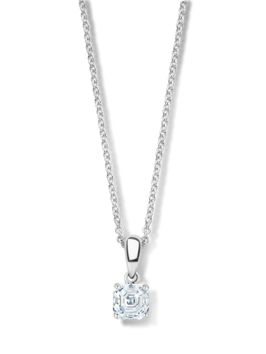 2Ct Asscher Cut Diamond Solitaire Pendant Necklace 14k White Gold Plated  Silver | eBay